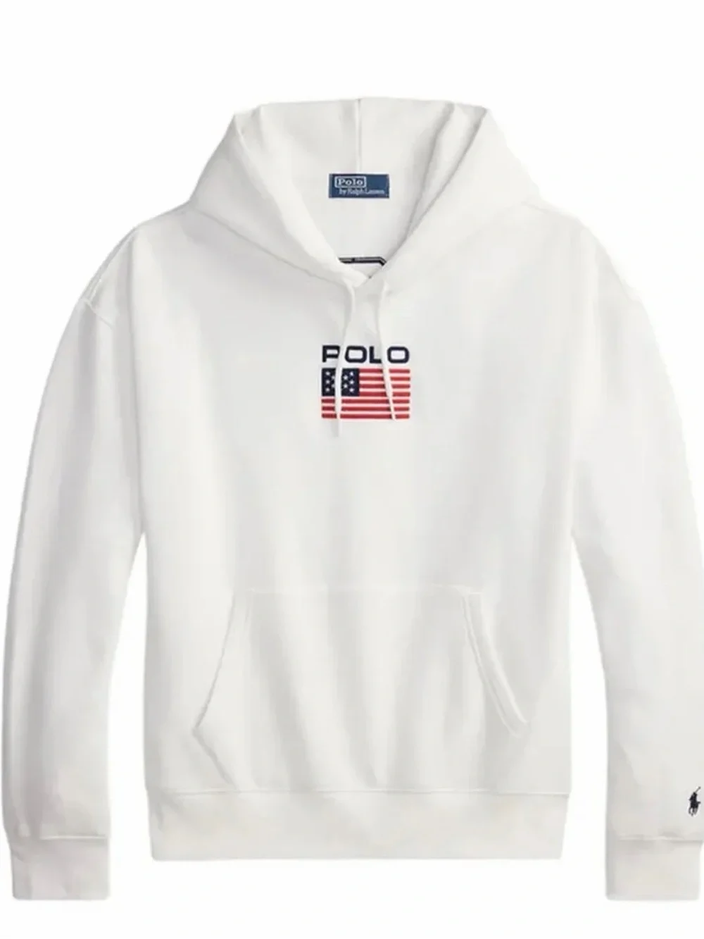 Polo Ralph Lauren Flag Fleece Hoodie White USA Embroidered Men’s XL NWOT